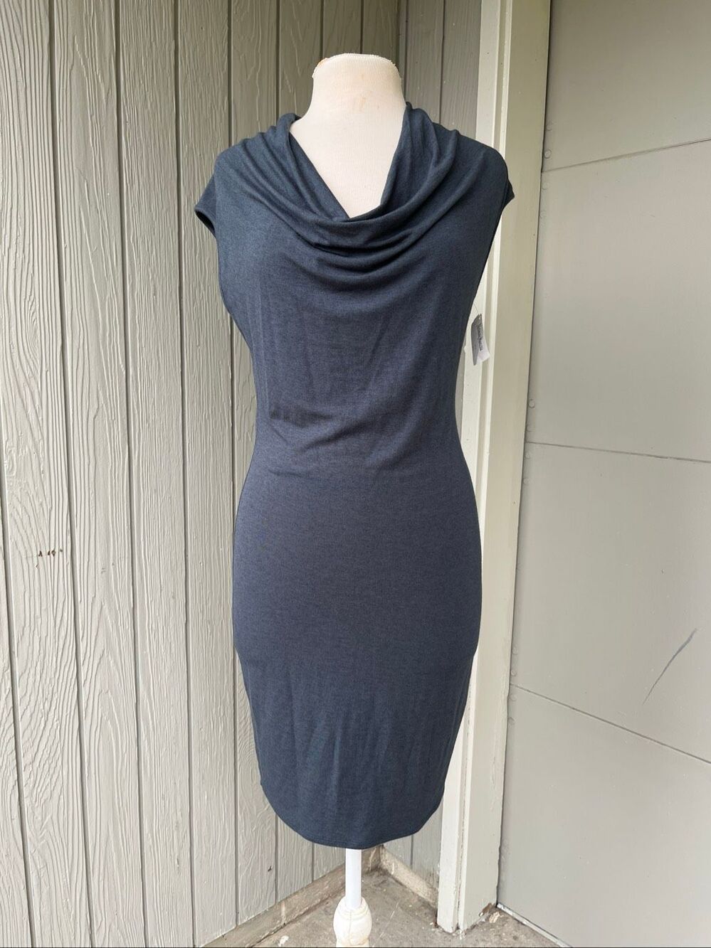 Helmut Lang Nova Draped Cowl Neck Jersey Dress NWT Medium Minimalist Designer